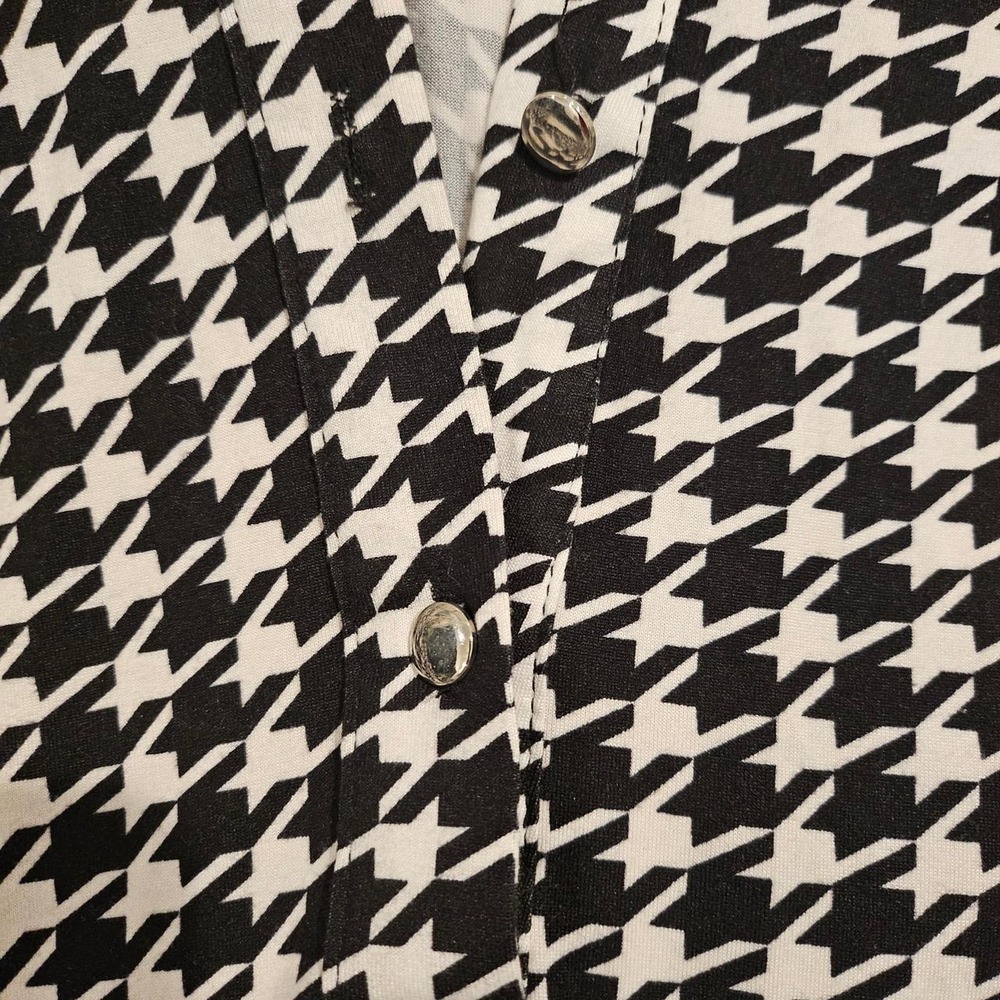Mlle Gabrielle black and white collared houndstooth dress in size 1X - Picture 3 of 4